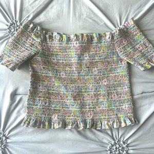 Off the shoulder floral summer top